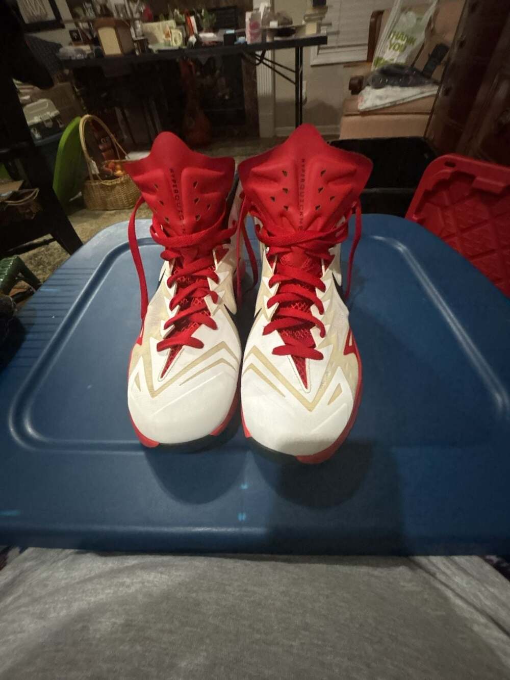 Nike Hyperquickness Basketball Shoes White Red